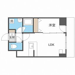 シティーコート北1条 1LDKの間取図画像