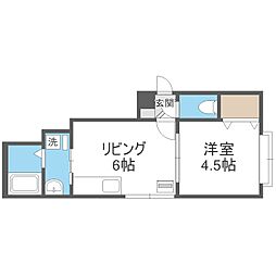 グランデルシャン 1DKの間取図画像