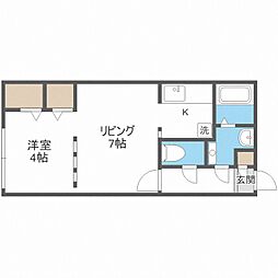 ファインブルーム学園前 1DKの間取図画像