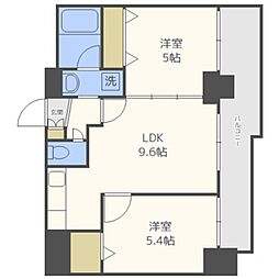 グレースコート円山北 2LDKの間取図画像