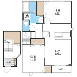 ファーストハーモニー 2LDKの間取図画像
