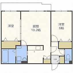 セントポーリアエール 2LDKの間取図画像