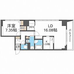 レジディア大通公園 1SLDKの間取図画像
