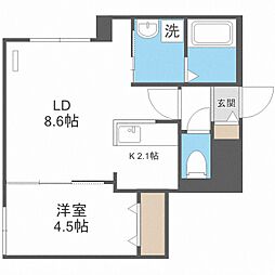 ブランシャールCIEL学園前 1LDKの間取図画像