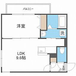 F・WORKS水車町 1LDKの間取図画像