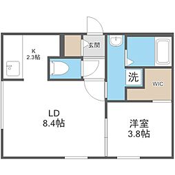 Glandoak 1LDKの間取図画像