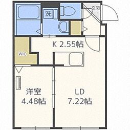 ルコリドール平岸 1LDKの間取図画像