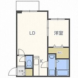 NSASABU 1LDKの間取図画像