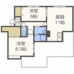 ジュピター白石中央1 2LDKの間取図画像