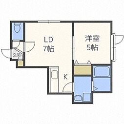 ドルフィンエコー 1LDKの間取図画像