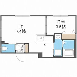 レジデンス円山北 1LDKの間取図画像