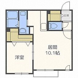 グランメールラフィア 1LDKの間取図画像