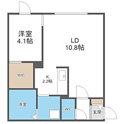 北斗エンブレム札幌 1LDKの間取図画像