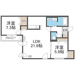 Celestia 2LDKの間取図画像