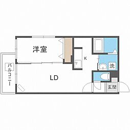 ヴィラーチェあさひまち 1LDKの間取図画像