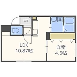 BlueHilt中の島 1LDKの間取図画像