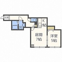 カルムプラッツ北円山 1LDKの間取図画像