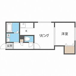 リー・スペース北円山 1LDKの間取図画像