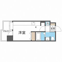 アヴィータ410 1Kの間取図画像