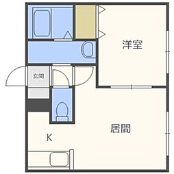 サンテラスカーサ2 1LDKの間取図画像