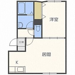 ジュピター白石中央2 1LDKの間取図画像
