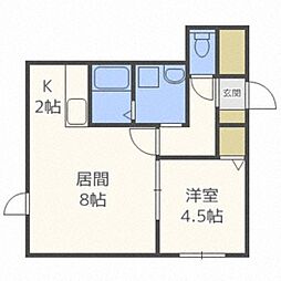 ブロッサム2 1LDKの間取図画像