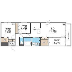 アルファスクエア南郷丘公園 3LDKの間取図画像