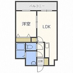 RESIDIASAPPORO-EKIMAE 1LDKの間取図画像