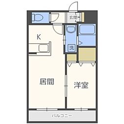 プエルタ中島公園 1LDKの間取図画像
