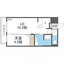 アルファスクエア福住2条 1LDKの間取図画像