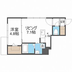 デュオレッド豊平 1LDKの間取図画像