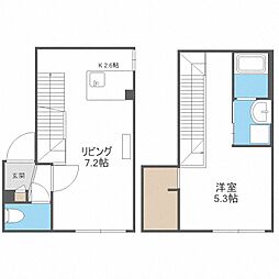 グランメールRA・N23 1LDKの間取図画像