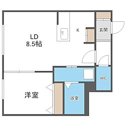 ル・ヌアージュ 1LDKの間取図画像