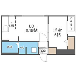 ブランノワールW18エグゼ 1LDKの間取図画像