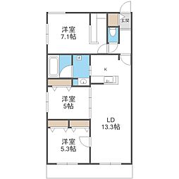札幌市白石区東札幌四条3丁目マンション 3LDKの間取図画像