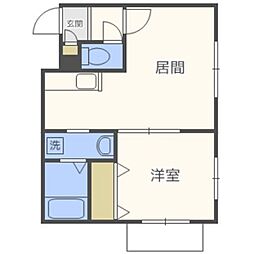 カハラ澄川 1LDKの間取図画像