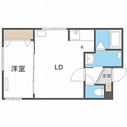 メトロ南平岸駅前 1LDKの間取図画像