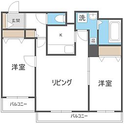 シャトーアネックス 2LDKの間取図画像