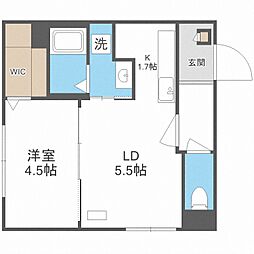 ラグジースペース南郷 1LDKの間取図画像