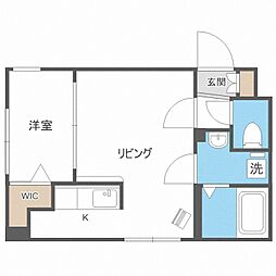 シャトン北10条 1DKの間取図画像