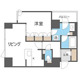 プライムメゾン南2条 1LDKの間取図画像