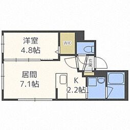 フリーダーガルテン 1LDKの間取図画像