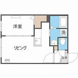 ラフィーネ月寒中央通 1DKの間取図画像
