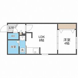 阿部亮財団ビル 1LDKの間取図画像