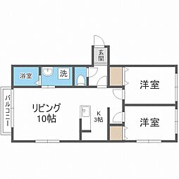 パルティールTM 2LDKの間取図画像