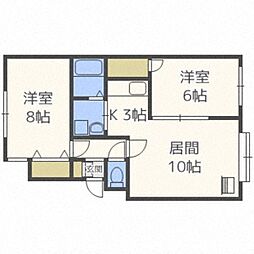 ノーマルヒル元町 2LDKの間取図画像