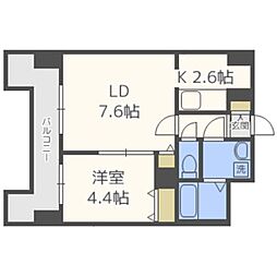 RESIDIASAPPORO-EKIMAE 1LDKの間取図画像