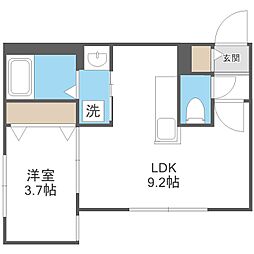 REN FAULT白石 (レンフォルトシロイシ) 1LDKの間取図画像