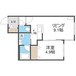 Tiamoasabu 1LDKの間取図画像