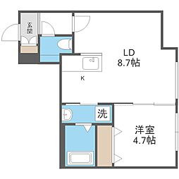 PinoKitamaruyama 1LDKの間取図画像